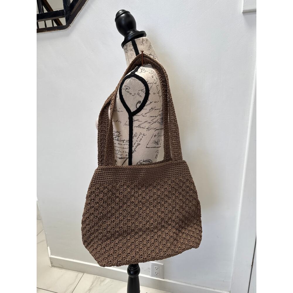 The SAk Brown Crochet Shoulder Purse Handbag Bag - Picture 3 of 15